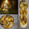 Hidden Temple- Hand dyed yarn - yellow caramel moss green brown