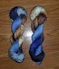 Spotted Squid-  Hand dyed yarn - Merino Fingering blue brown cream black