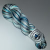 Steller's Jay- Hand dyed yarn -Merino Fingering White grey black blue
