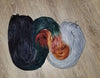 Strapping - Hand dyed yarn - SW Merino  black brown teal grey